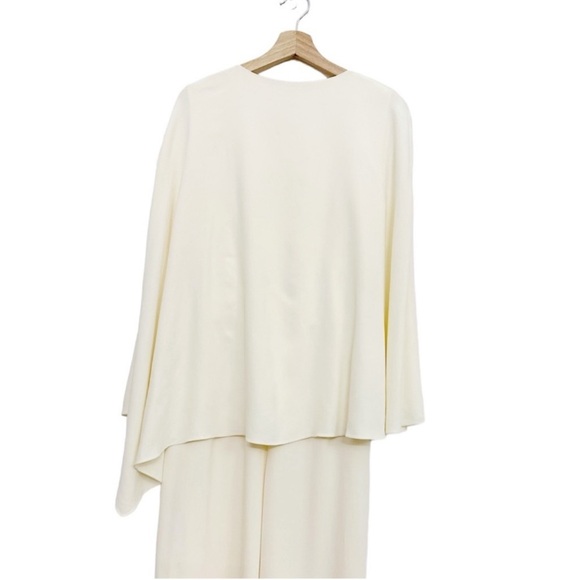 NWT Ralph Lauren Purple Label Cyrene Cape Jumpsuit Ivory Stretch Cady size 12 - Picture 15 of 17